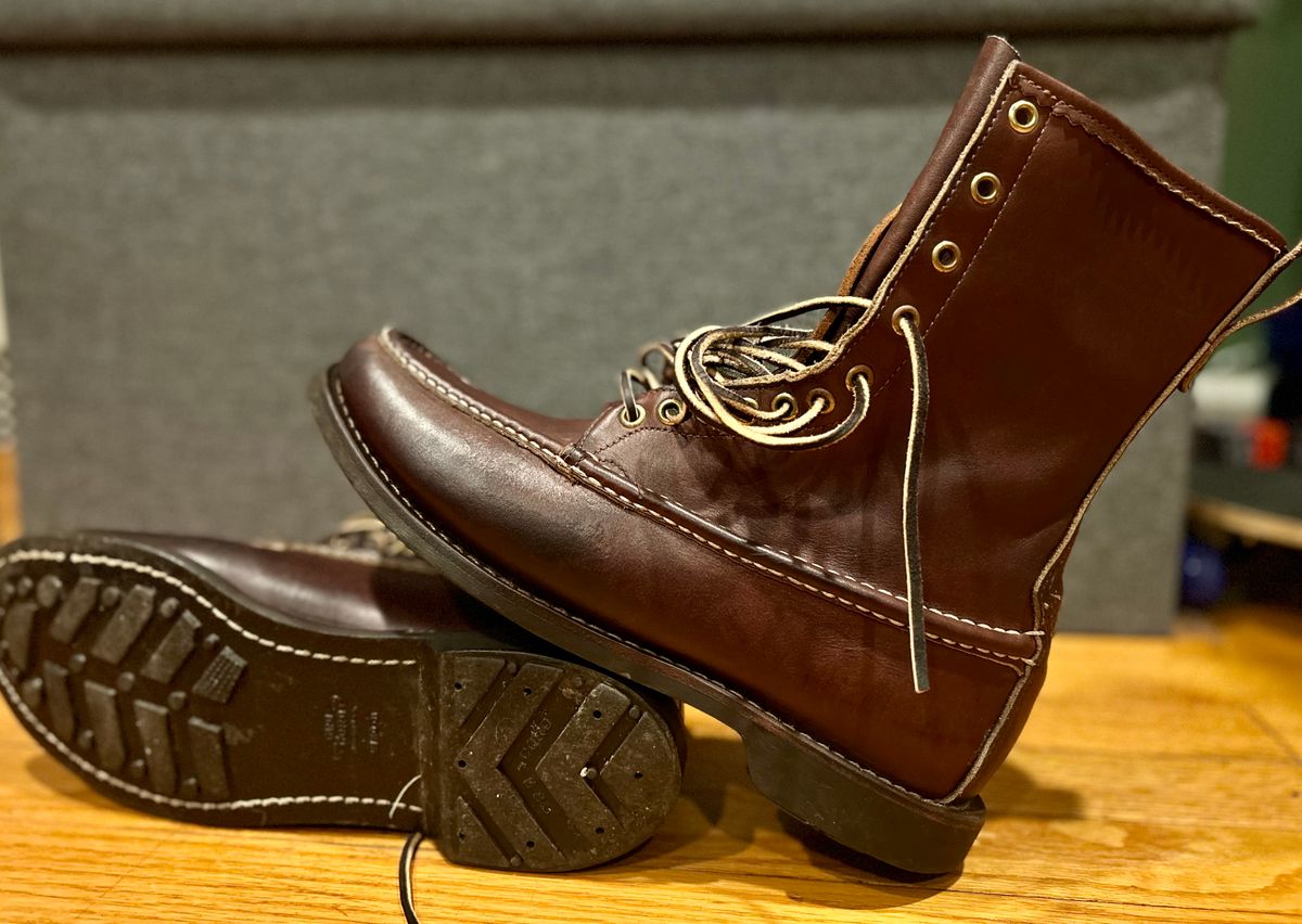 Photo by Vic on May 9, 2026 of the Russell Moccasin Co. Bird Shooter in Brown Oil Tan.