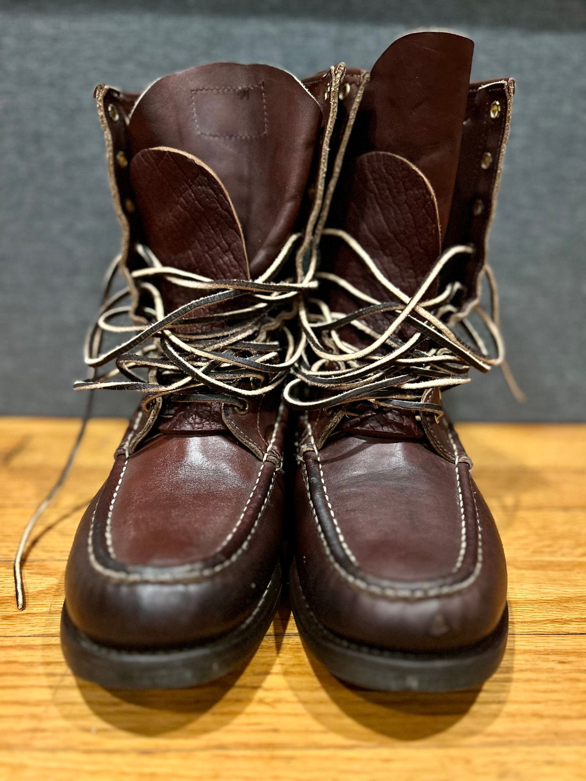 Photo by Vic on May 9, 2026 of the Russell Moccasin Co. Bird Shooter in Brown Oil Tan.