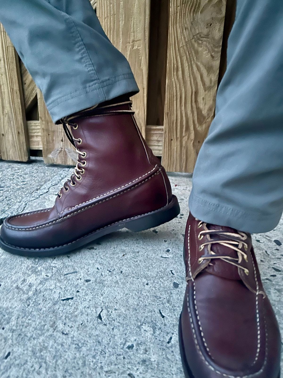 Photo by Vic on May 9, 2026 of the Russell Moccasin Co. Bird Shooter in Brown Oil Tan.