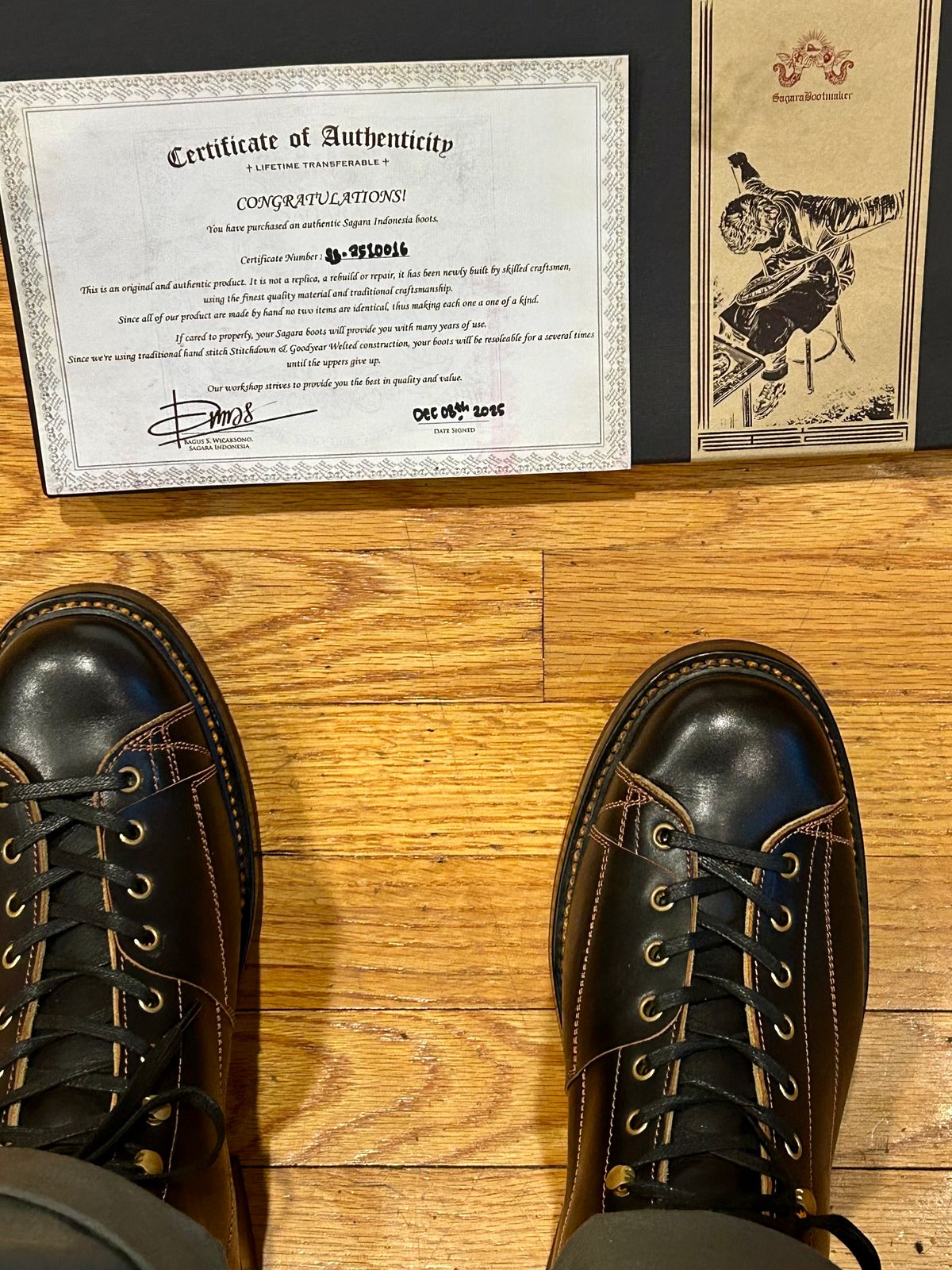 Photo by Vic on December 11, 2025 of the Sagara Cordmaster in Indonesian Black Teacore.