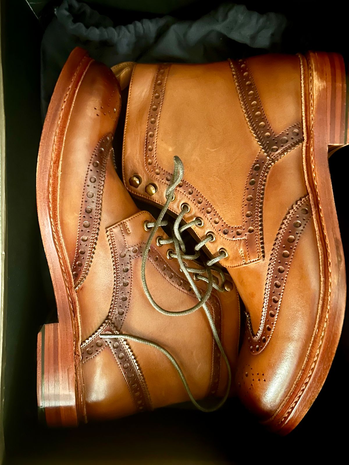 Photo by Vic on February 12, 2026 of the Blkbrd Shoemaker Montero Wingtip Derby Boot in Cognac.