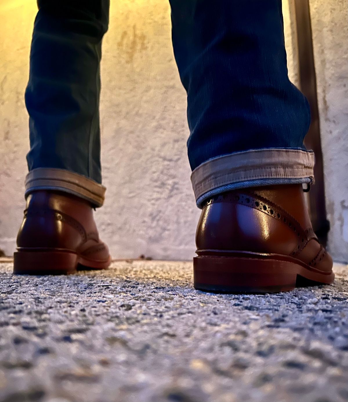 Photo by Vic on April 2, 2026 of the Blkbrd Shoemaker Montero Wingtip Derby Boot in Cognac.
