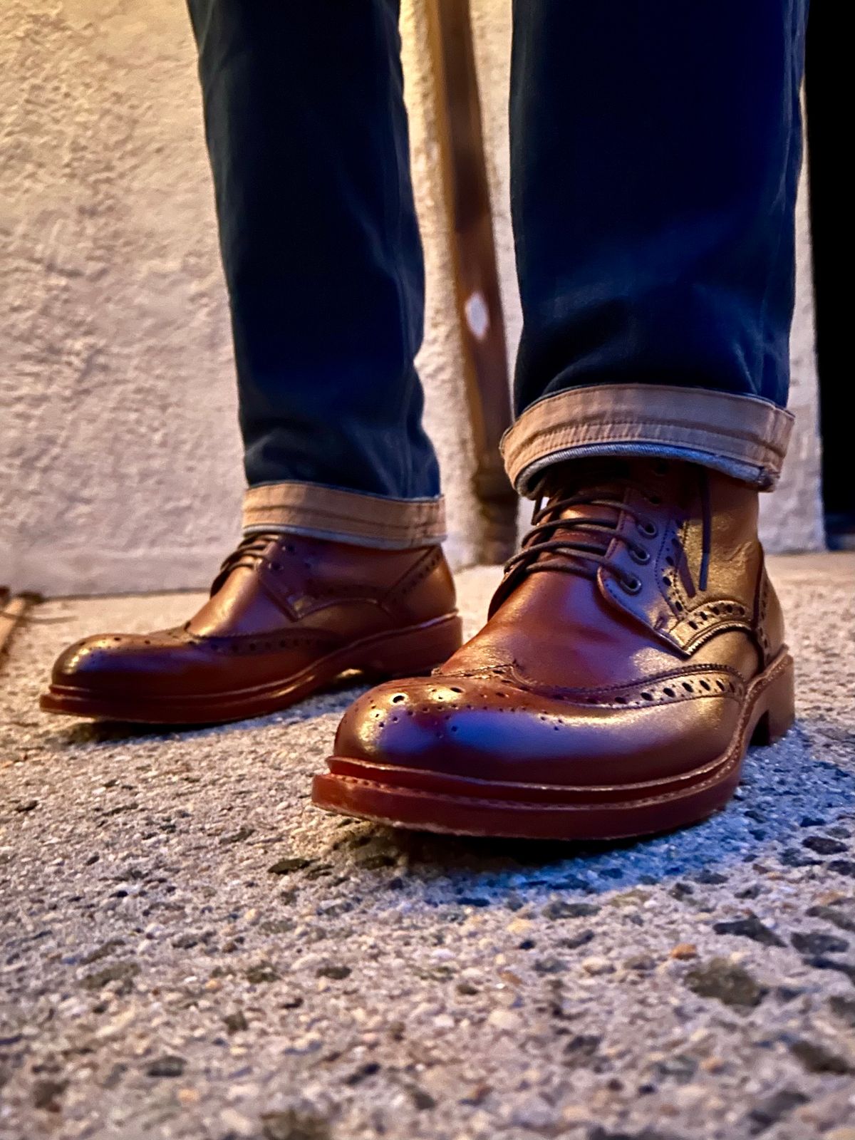 Photo by Vic on April 2, 2026 of the Blkbrd Shoemaker Montero Wingtip Derby Boot in Cognac.