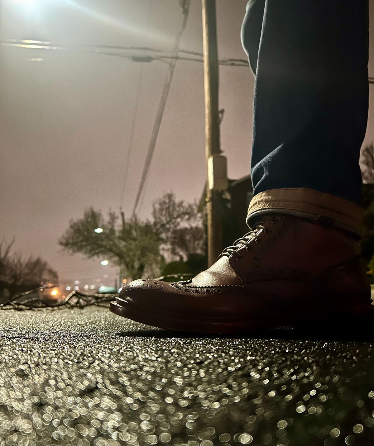 Photo by Vic on April 3, 2026 of the Blkbrd Shoemaker Montero Wingtip Derby Boot in Cognac.