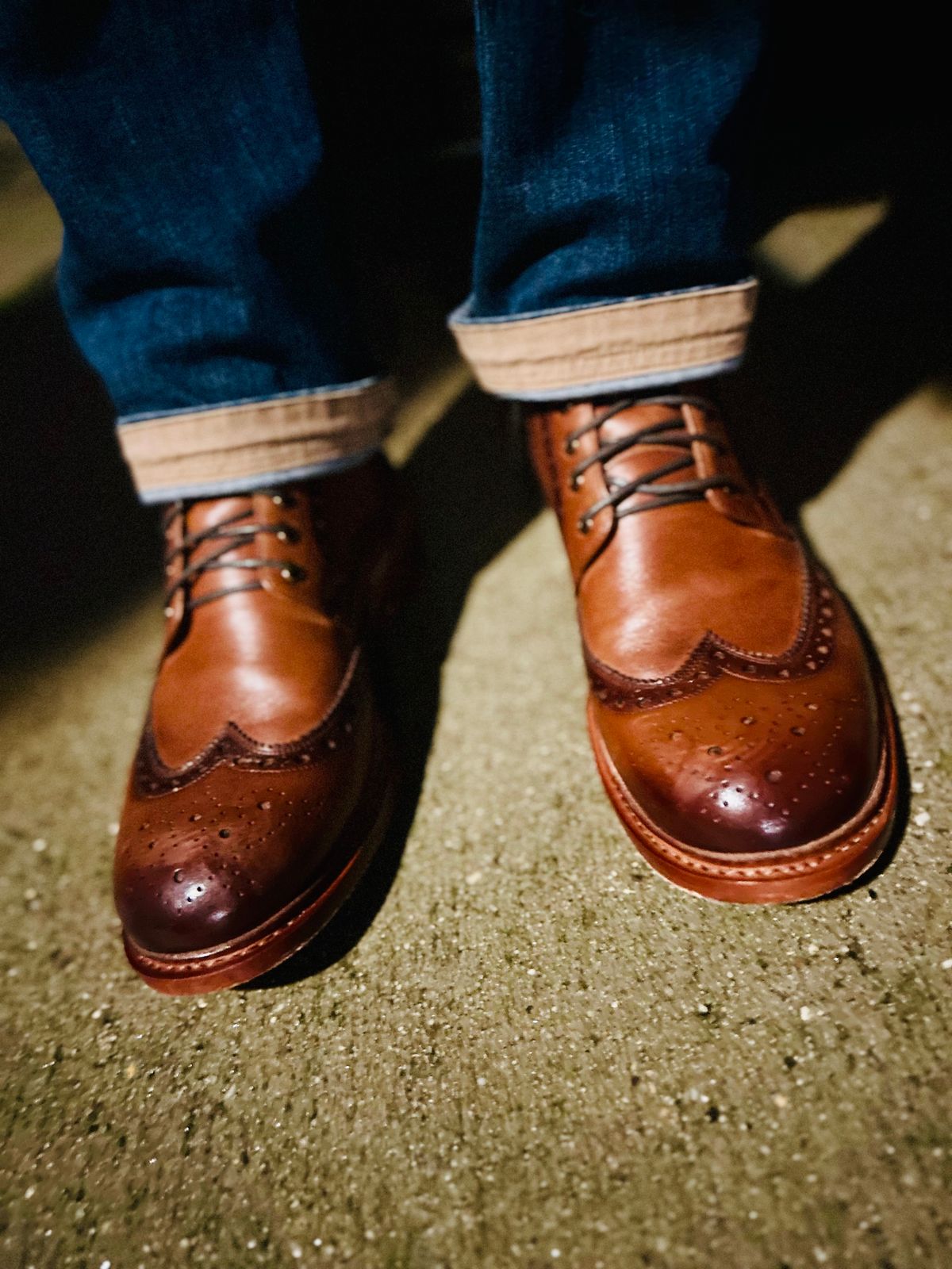 Photo by Vic on April 3, 2026 of the Blkbrd Shoemaker Montero Wingtip Derby Boot in Cognac.