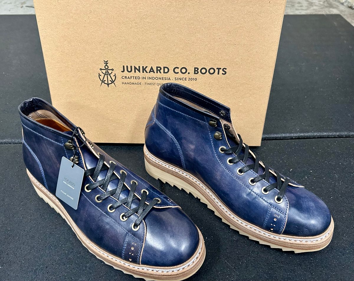 Photo by Vic on February 4, 2026 of the Junkard MKB1219 in Rocado Shell Cordovan Museum.