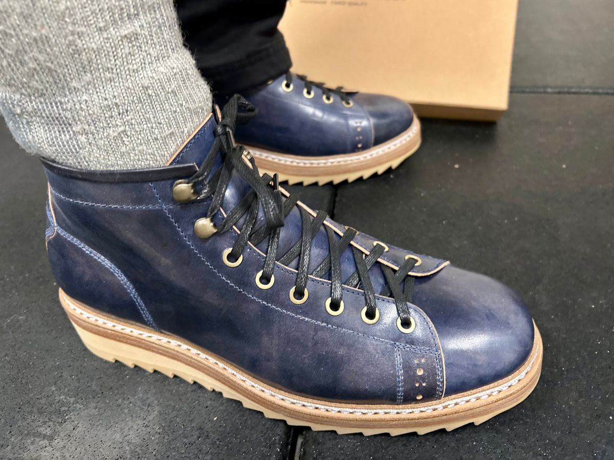 Photo by Vic on February 4, 2026 of the Junkard MKB1219 in Rocado Shell Cordovan Museum.