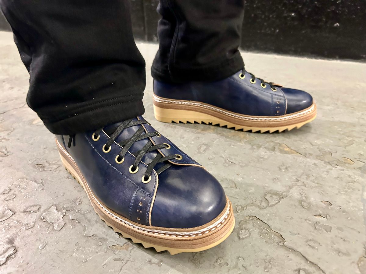 Photo by Vic on February 4, 2026 of the Junkard MKB1219 in Rocado Shell Cordovan Museum.