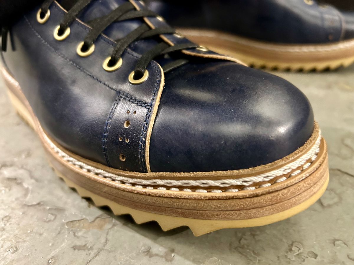 Photo by Vic on February 4, 2026 of the Junkard MKB1219 in Rocado Shell Cordovan Museum.