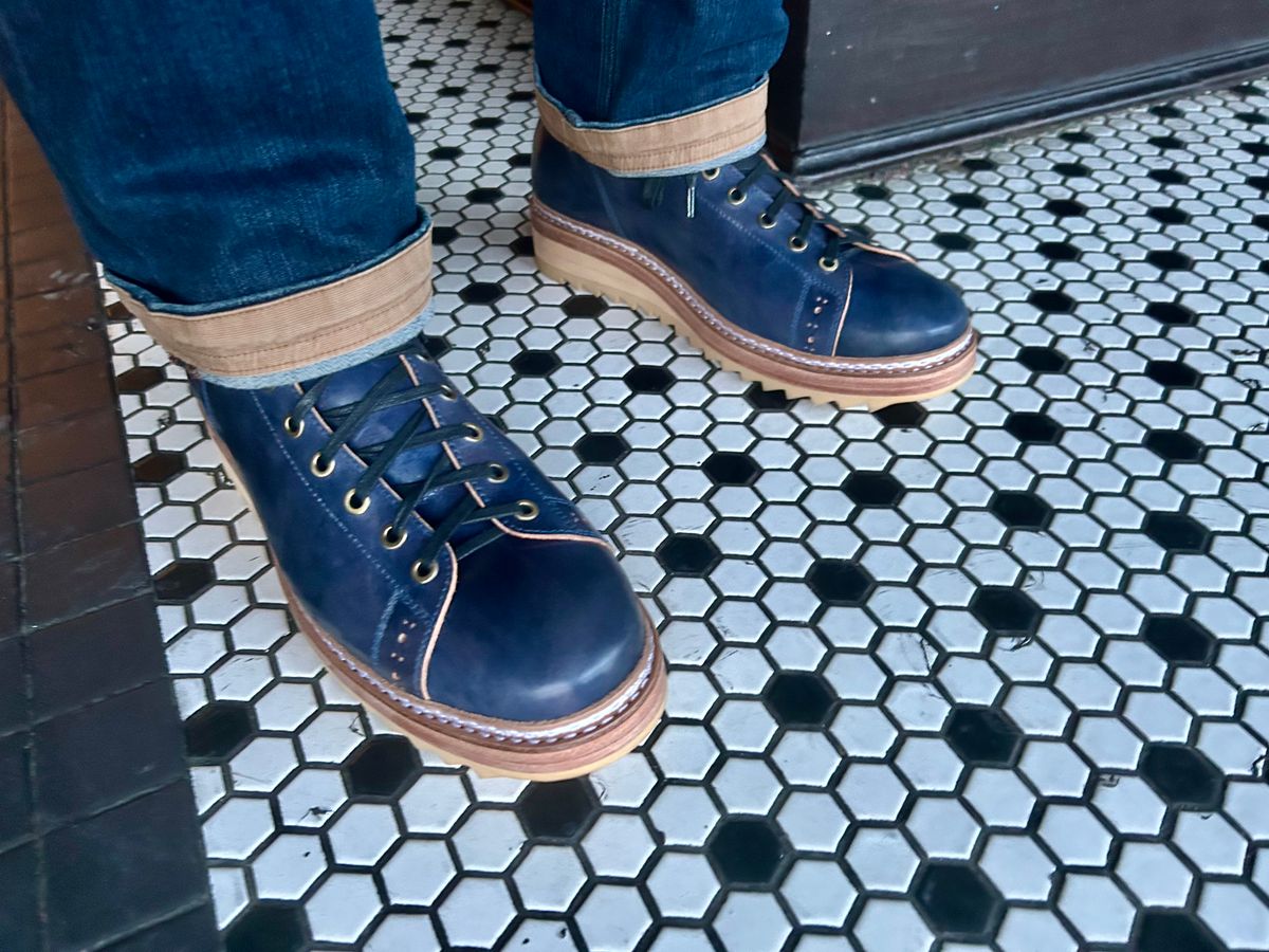 Photo by Vic on February 4, 2026 of the Junkard MKB1219 in Rocado Shell Cordovan Museum.