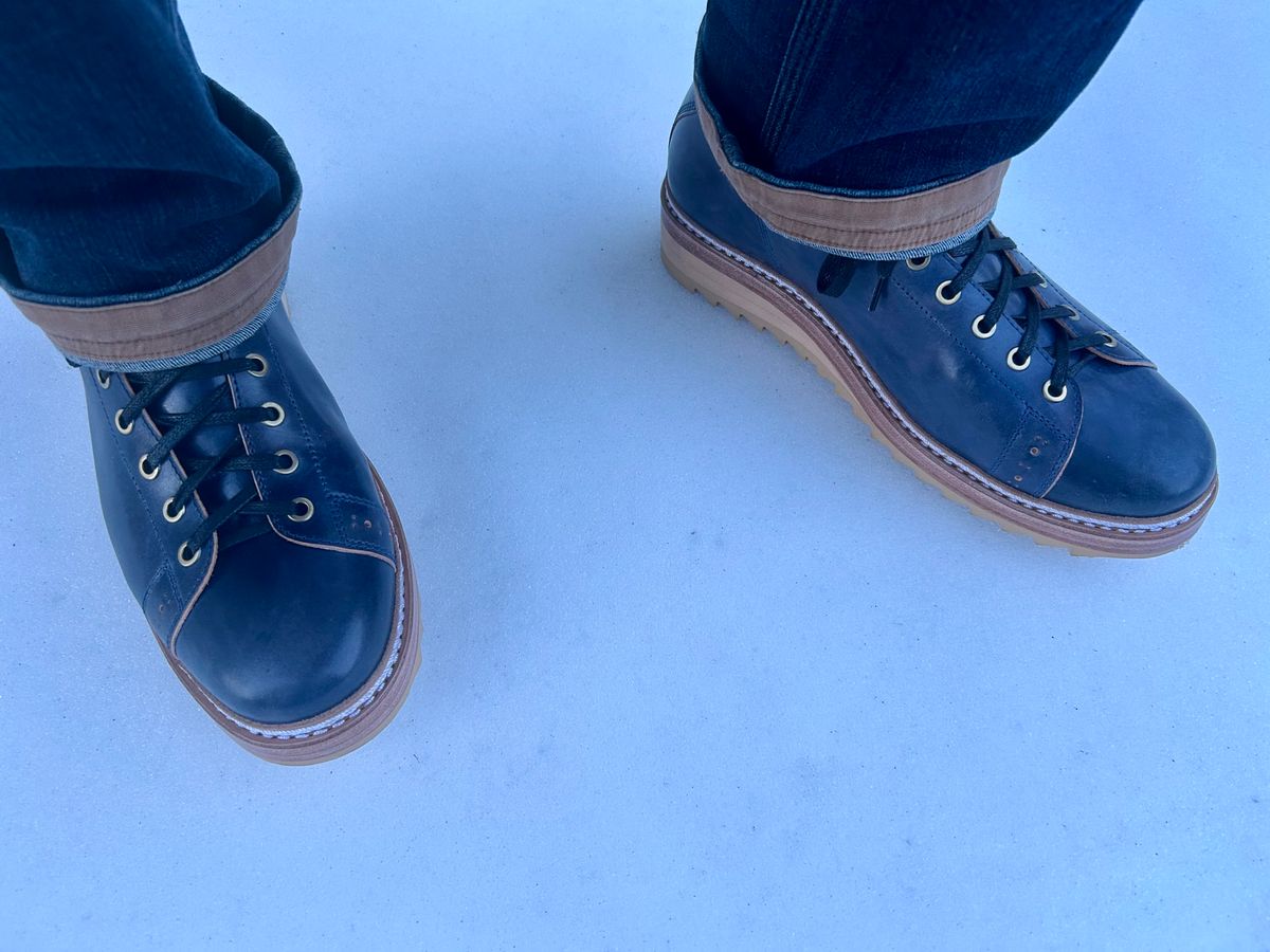 Photo by Vic on February 4, 2026 of the Junkard MKB1219 in Rocado Shell Cordovan Museum.