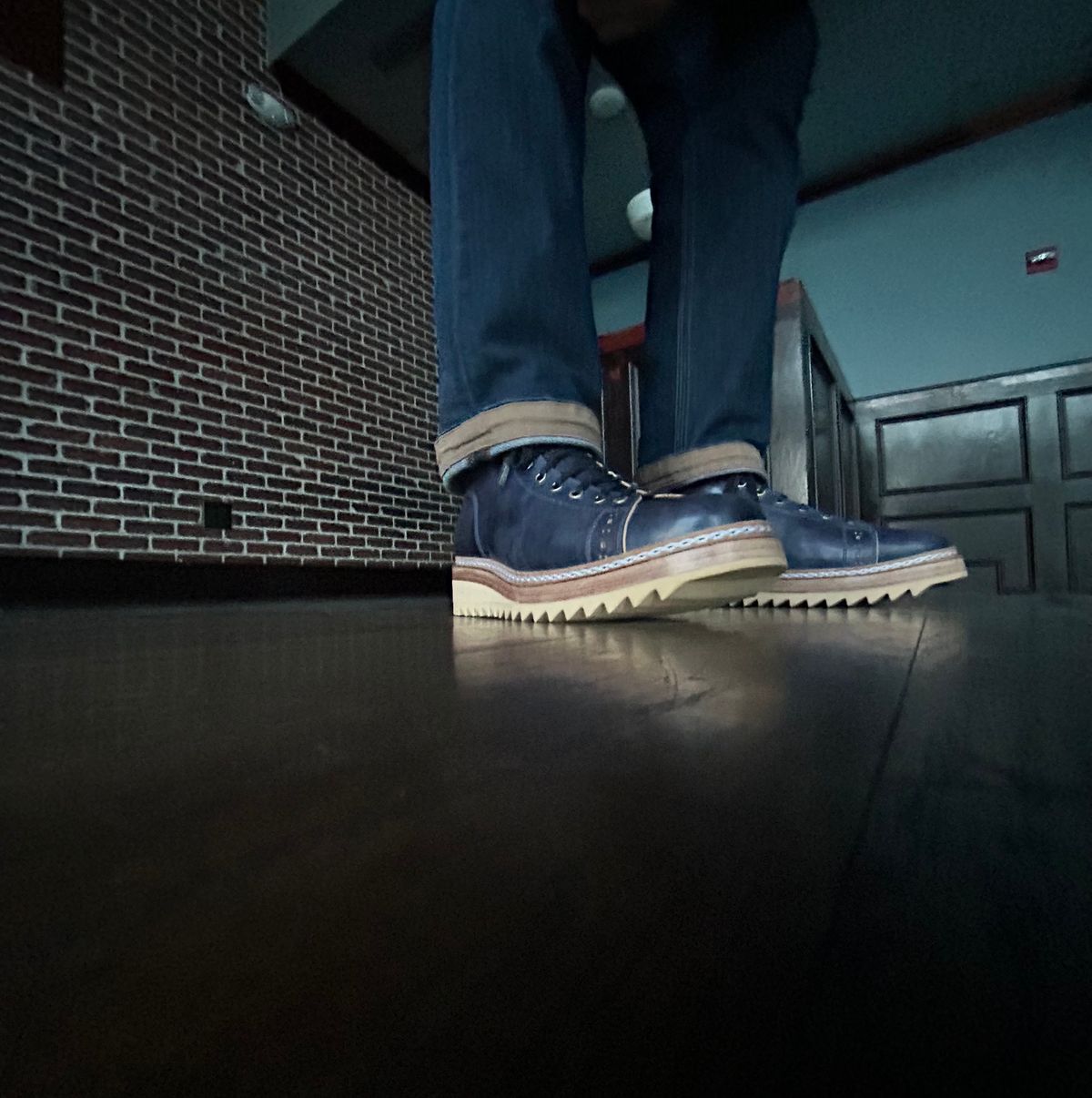 Photo by Vic on February 4, 2026 of the Junkard MKB1219 in Rocado Shell Cordovan Museum.