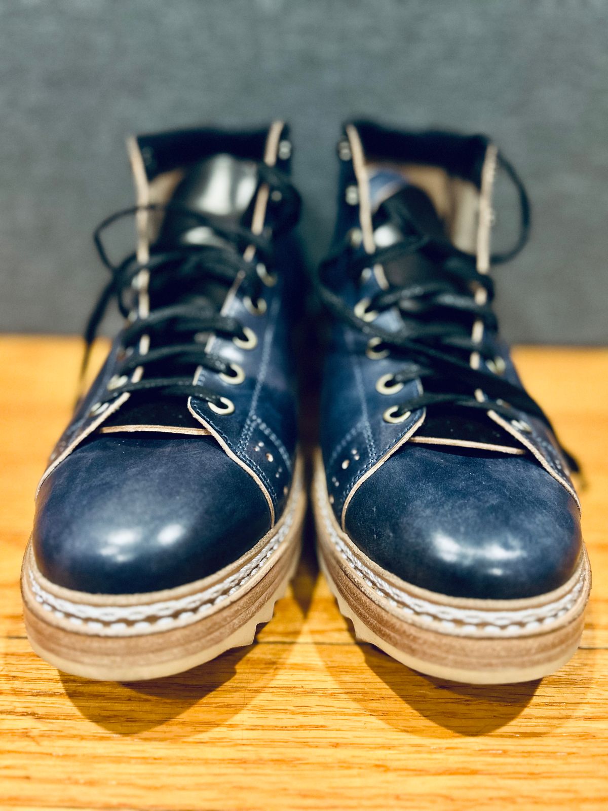 Photo by Vic on March 29, 2026 of the Junkard MKB1219 in Rocado Shell Cordovan Museum.