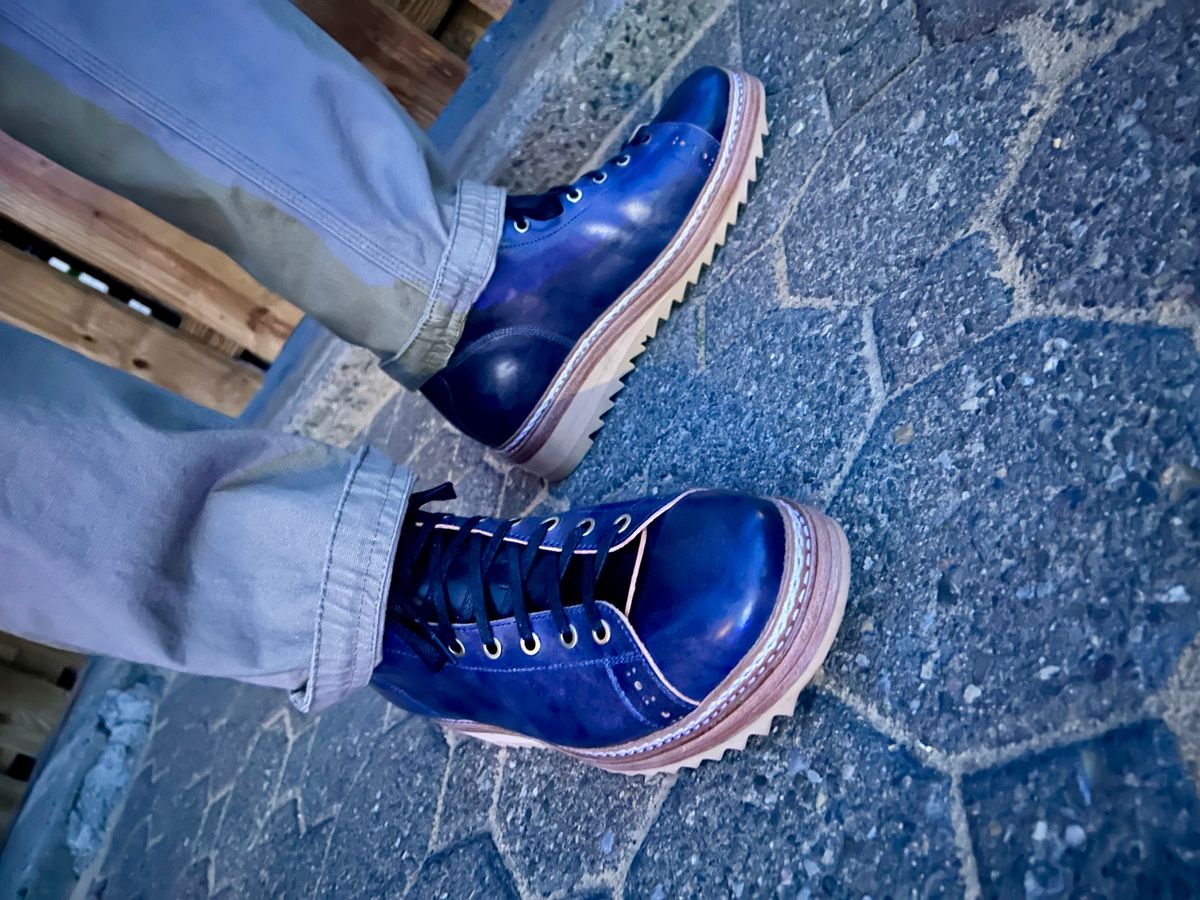 Photo by Vic on March 28, 2026 of the Junkard MKB1219 in Rocado Shell Cordovan Museum.