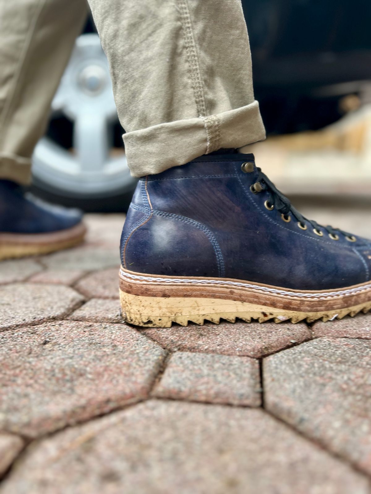 Photo by Vic on April 5, 2026 of the Junkard MKB1219 in Rocado Shell Cordovan Museum.