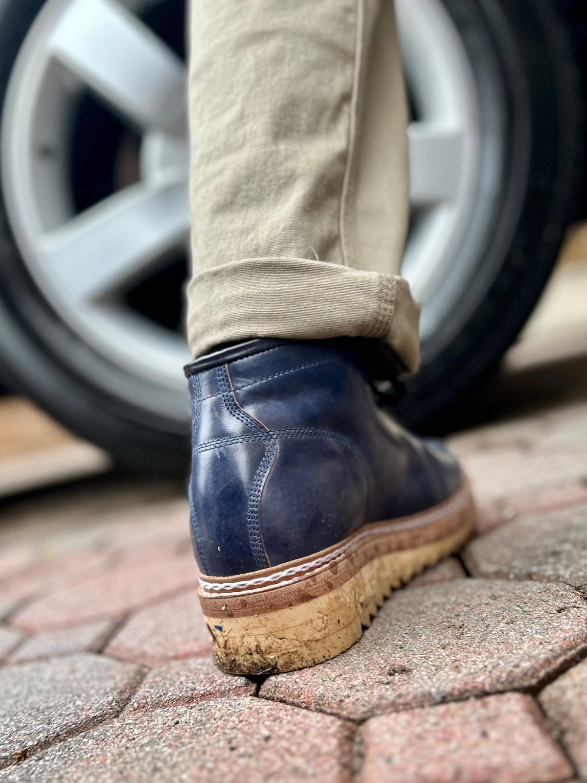 Photo by Vic on April 5, 2026 of the Junkard MKB1219 in Rocado Shell Cordovan Museum.