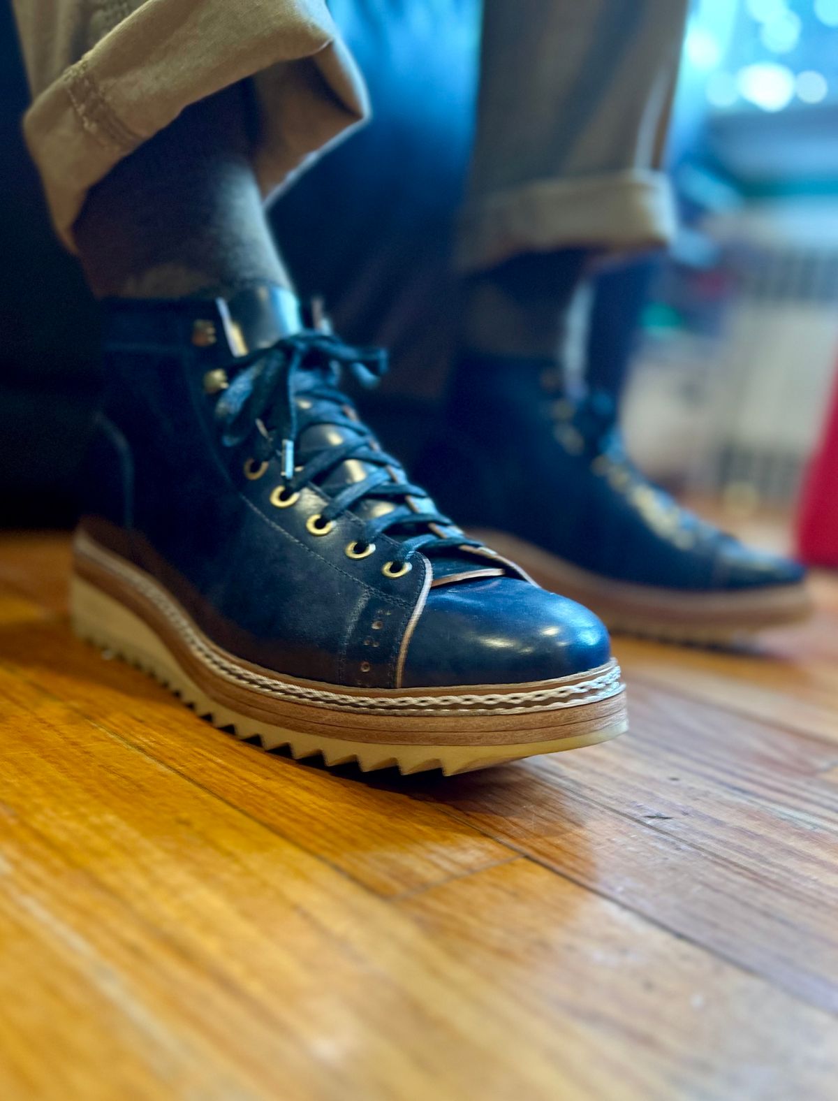 Photo by Vic on April 5, 2026 of the Junkard MKB1219 in Rocado Shell Cordovan Museum.