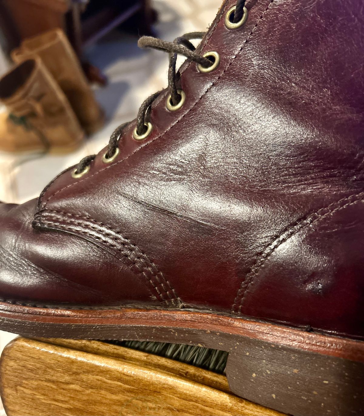 Photo by Vic on March 28, 2026 of the L.L.Bean X Chippewa Custom Model in Burgundy.