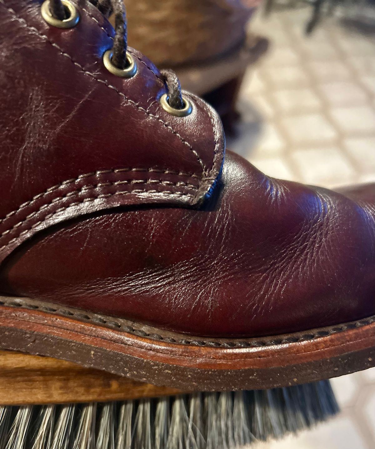 Photo by Vic on March 28, 2026 of the L.L.Bean X Chippewa Custom Model in Burgundy.