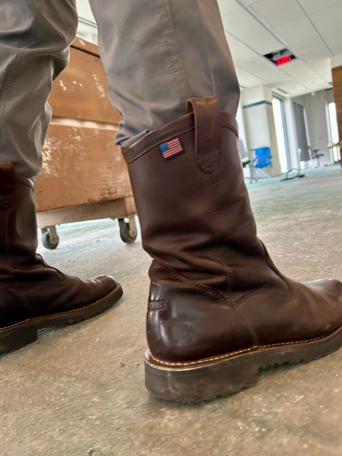 Photo by Vic on April 18, 2026 of the Danner Bull Run Wellington PT in Brown Full Grain.