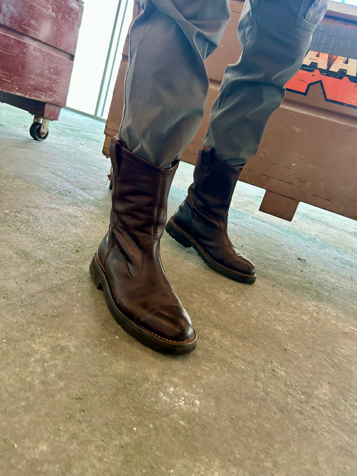 Photo by Vic on April 18, 2026 of the Danner Bull Run Wellington PT in Brown Full Grain.