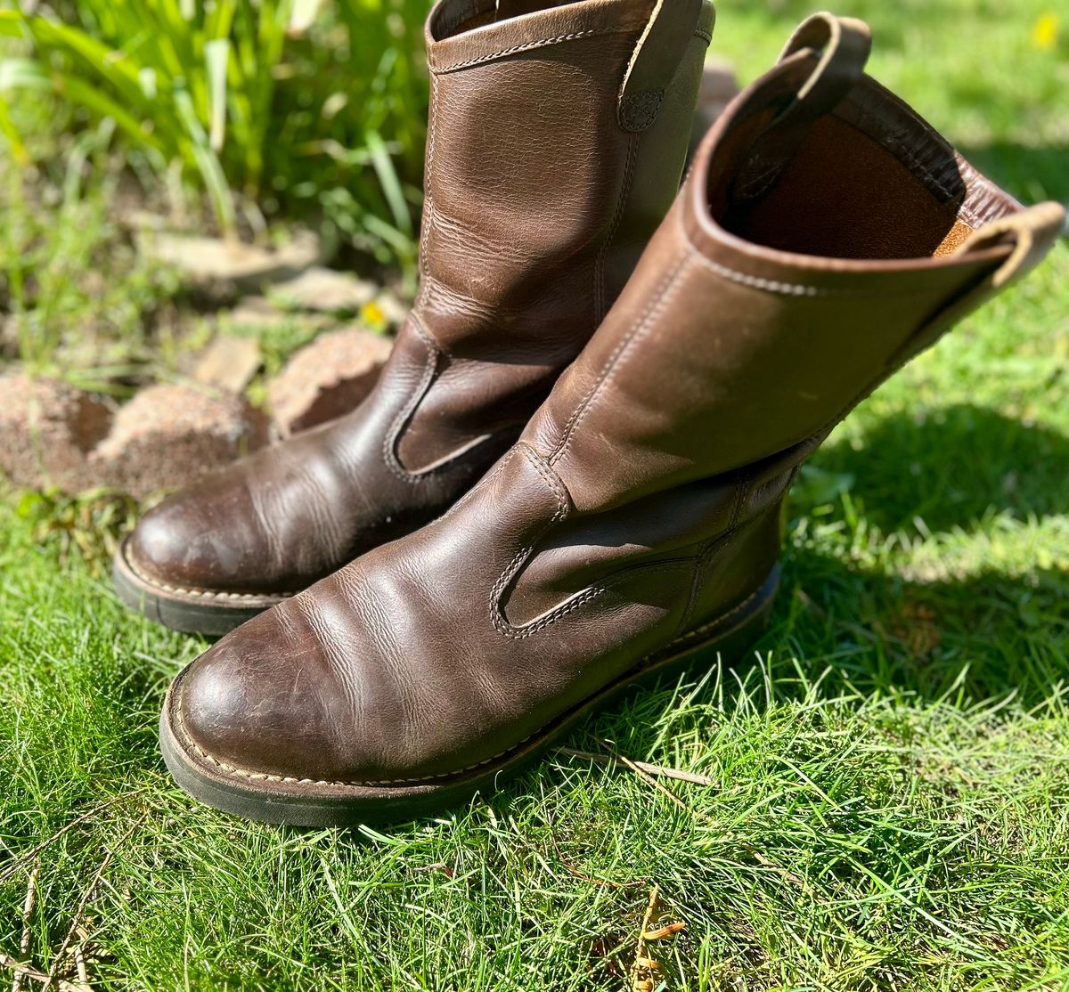 Photo by Vic on April 18, 2026 of the Danner Bull Run Wellington PT in Brown Full Grain.