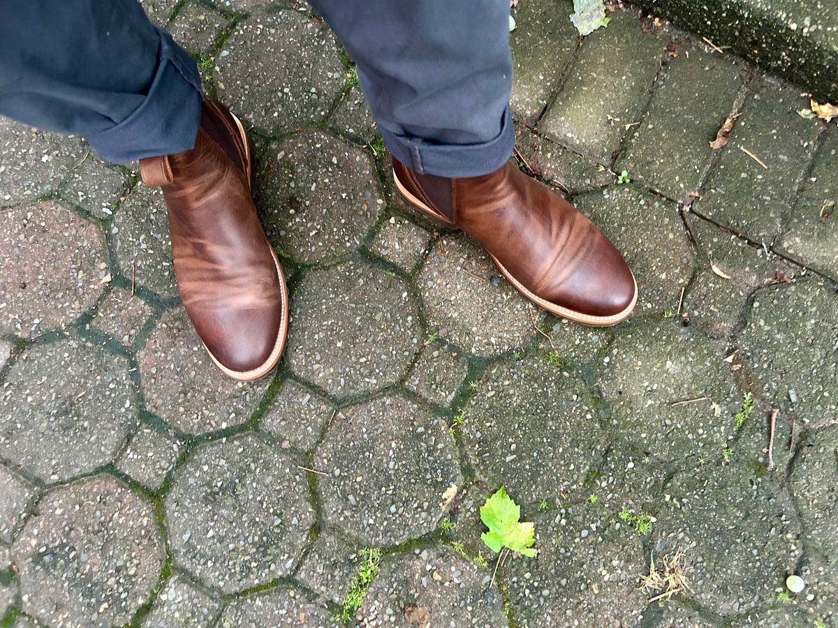 Photo by Vic on October 11, 2025 of the Carolina Gold Chelsea in Brown Veg Tan.