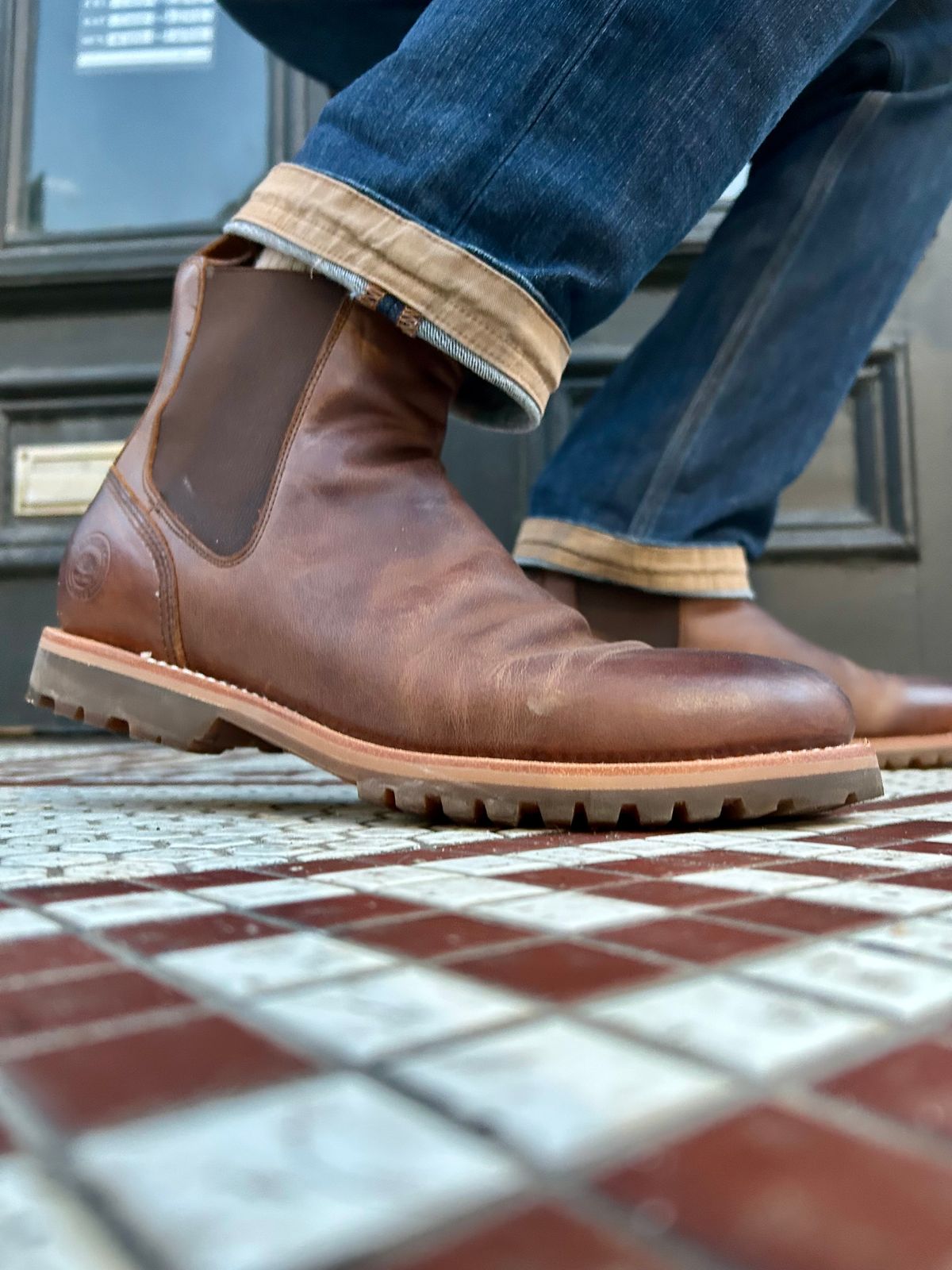 Photo by Vic on January 11, 2026 of the Carolina Gold Chelsea in Horween Carolina Brown Chromexcel.
