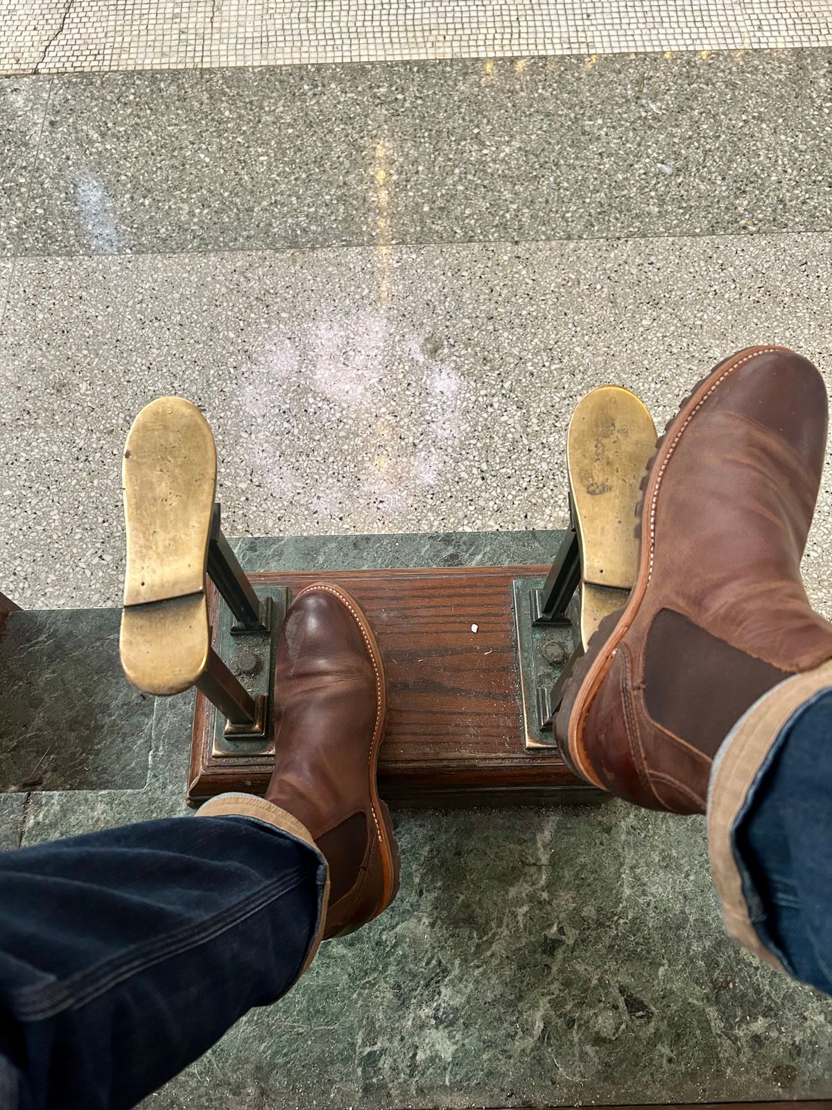 Photo by Vic on January 11, 2026 of the Carolina Gold Chelsea in Unknown Natural Veg Tan.