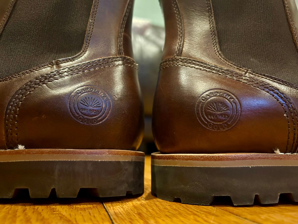 Photo by Vic on March 2, 2026 of the Carolina Gold Chelsea in Unknown Natural Veg Tan.