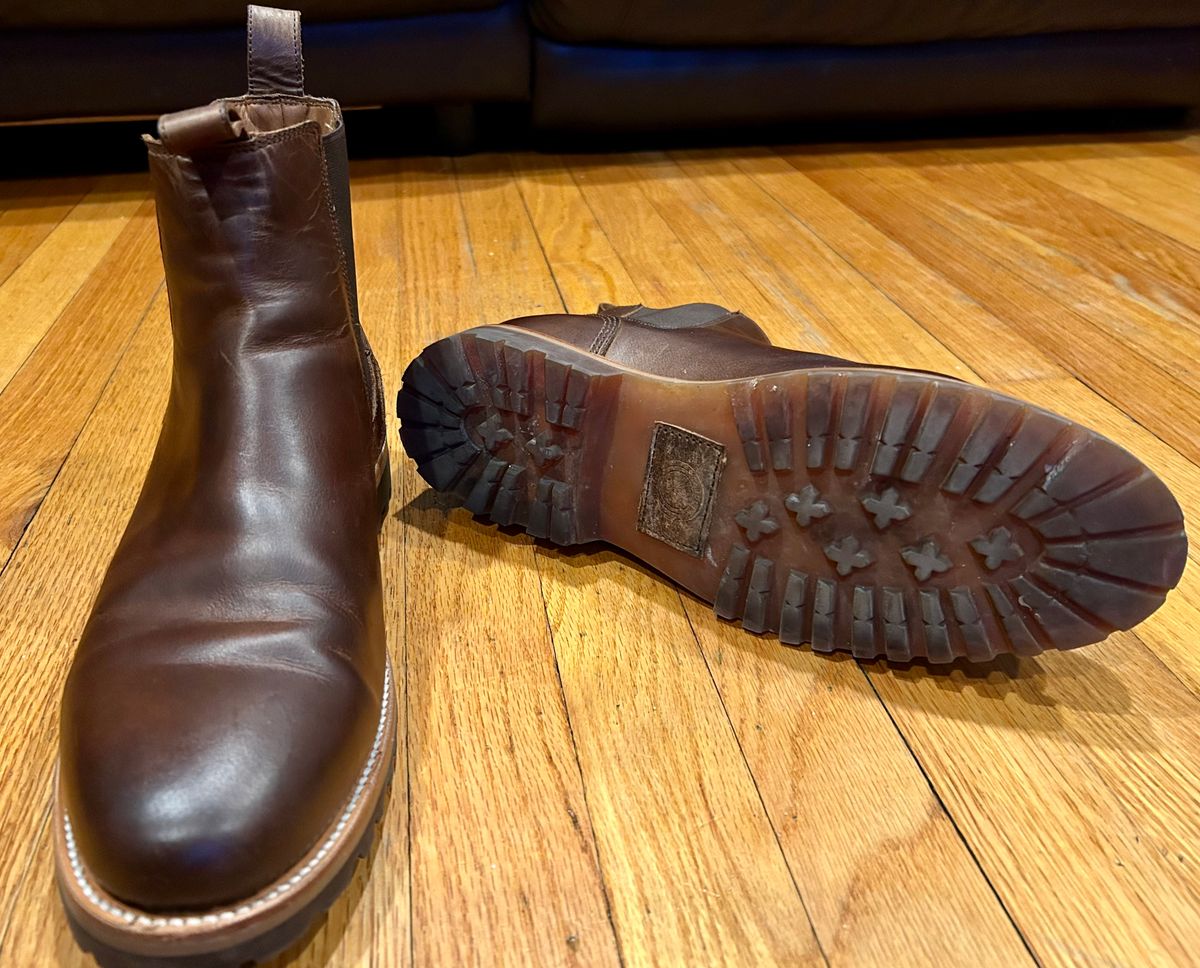 Photo by Vic on March 2, 2026 of the Carolina Gold Chelsea in Unknown Natural Veg Tan.