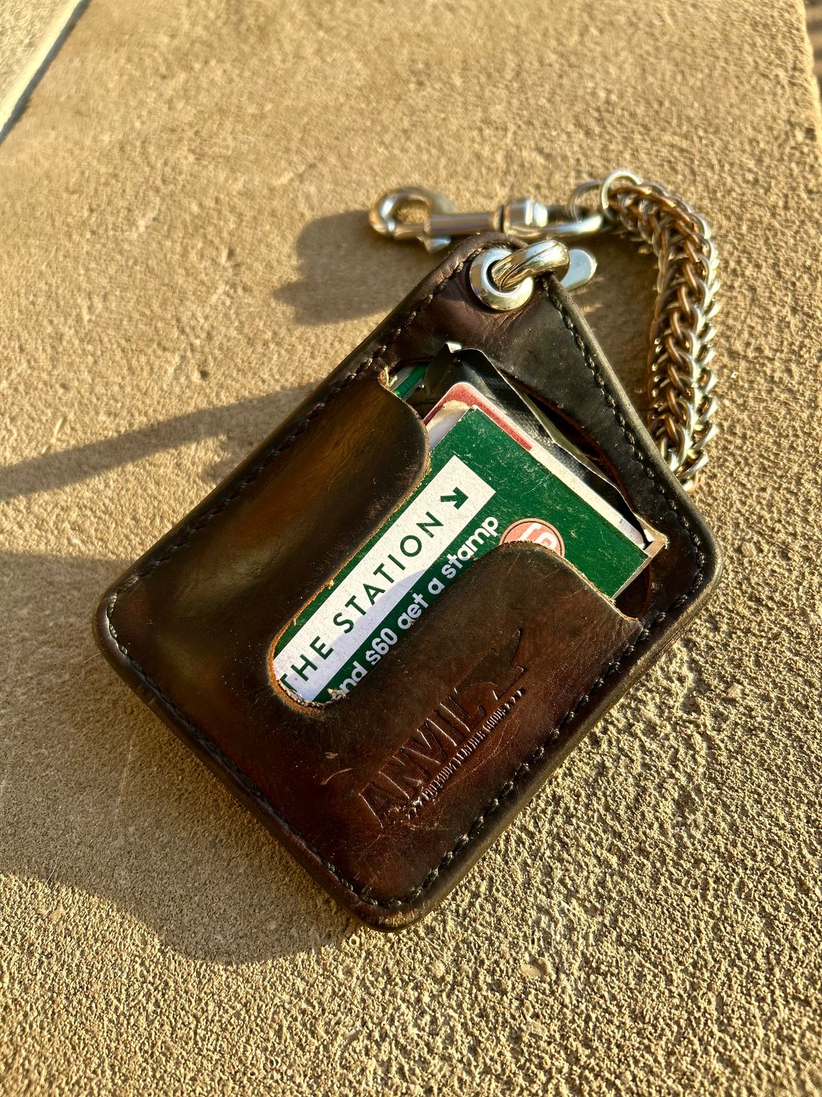 Photo by Vic on May 17, 2026 of the Anvil Wallet in Unknown Natural Veg Tan.