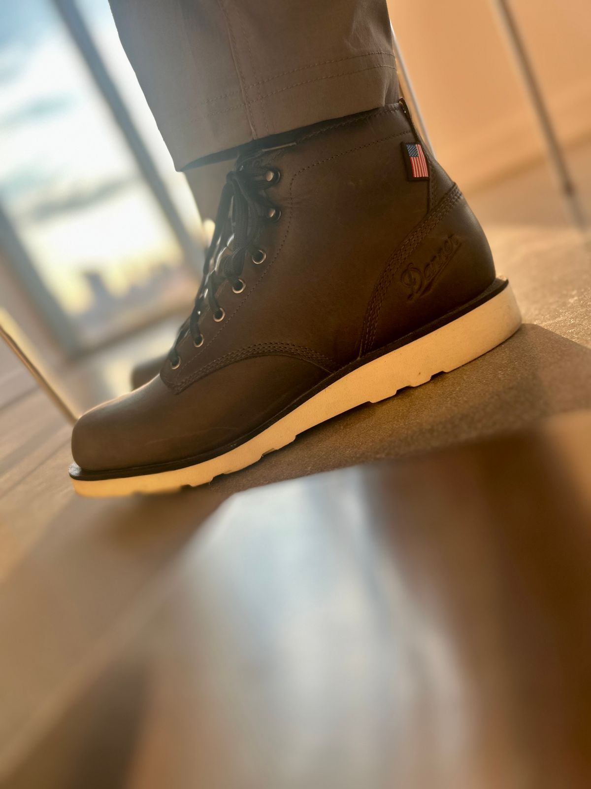 Photo by Vic on April 25, 2026 of the Danner Douglas Charcoal GTX in Black Full Grain.