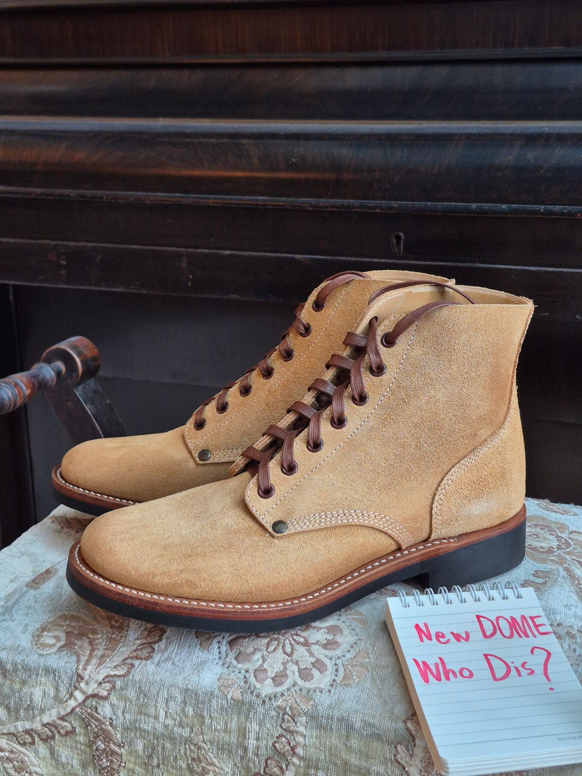 Photo by ice_rockster on October 2, 2025 of the Buzz Rickson M-43 in Buzz Rickson M-43 Wax-treated Roughout Cowhide.