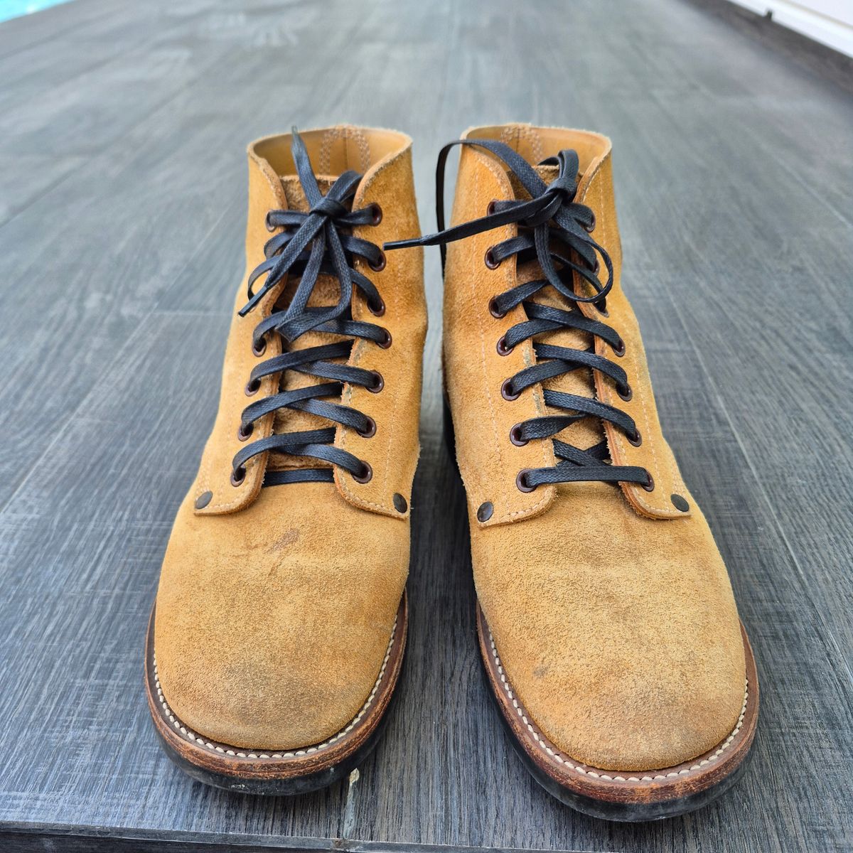 Photo by ice_rockster on February 1, 2026 of the Buzz Rickson M-43 in Buzz Rickson M-43 Wax-treated Roughout Cowhide.