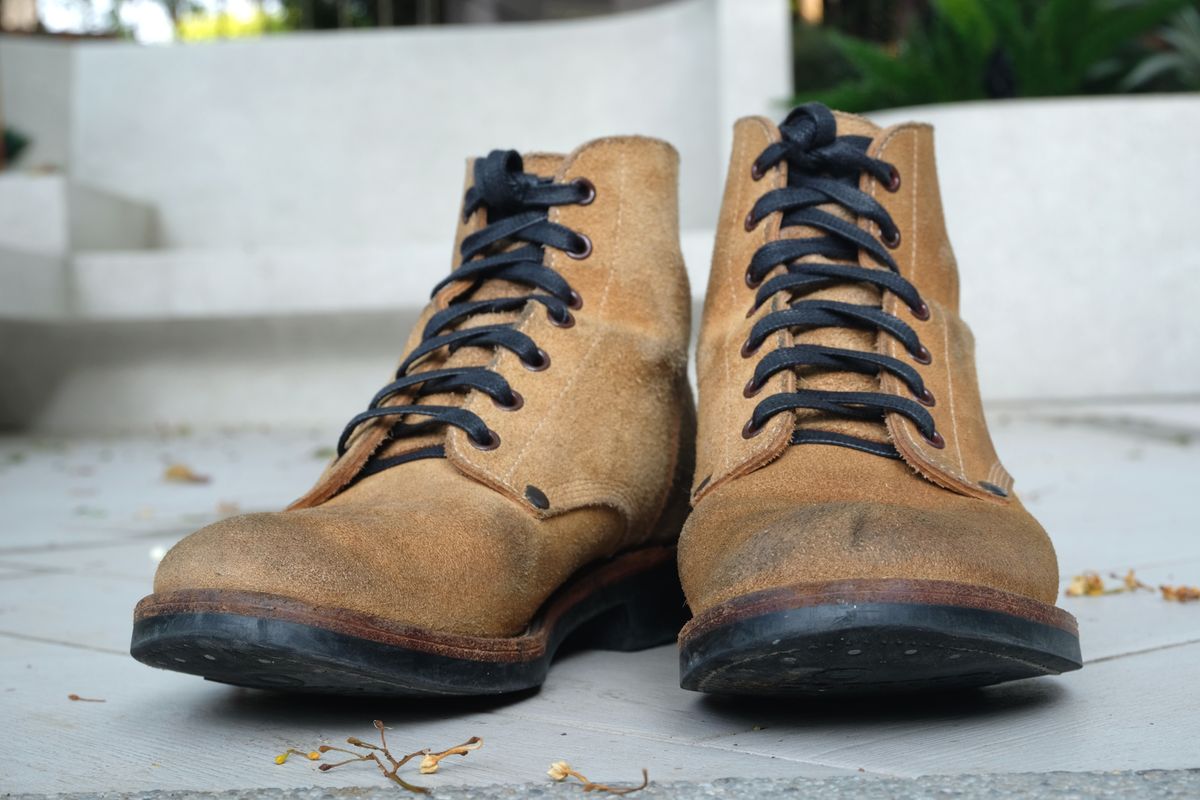 Photo by ice_rockster on April 5, 2026 of the Buzz Rickson M-43 in Buzz Rickson M-43 Wax-treated Roughout Cowhide.