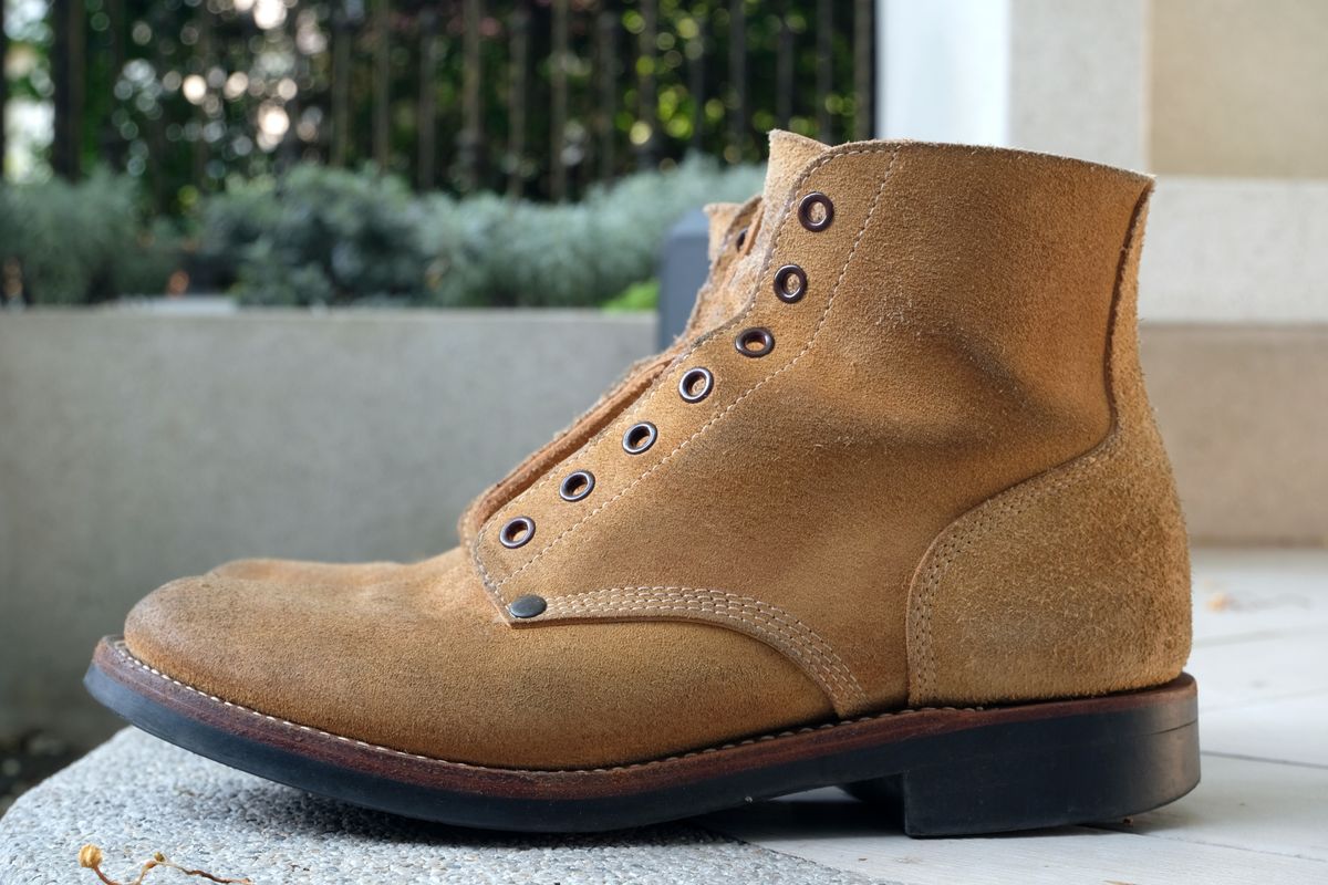Photo by ice_rockster on April 5, 2026 of the Buzz Rickson M-43 in Buzz Rickson M-43 Wax-treated Roughout Cowhide.