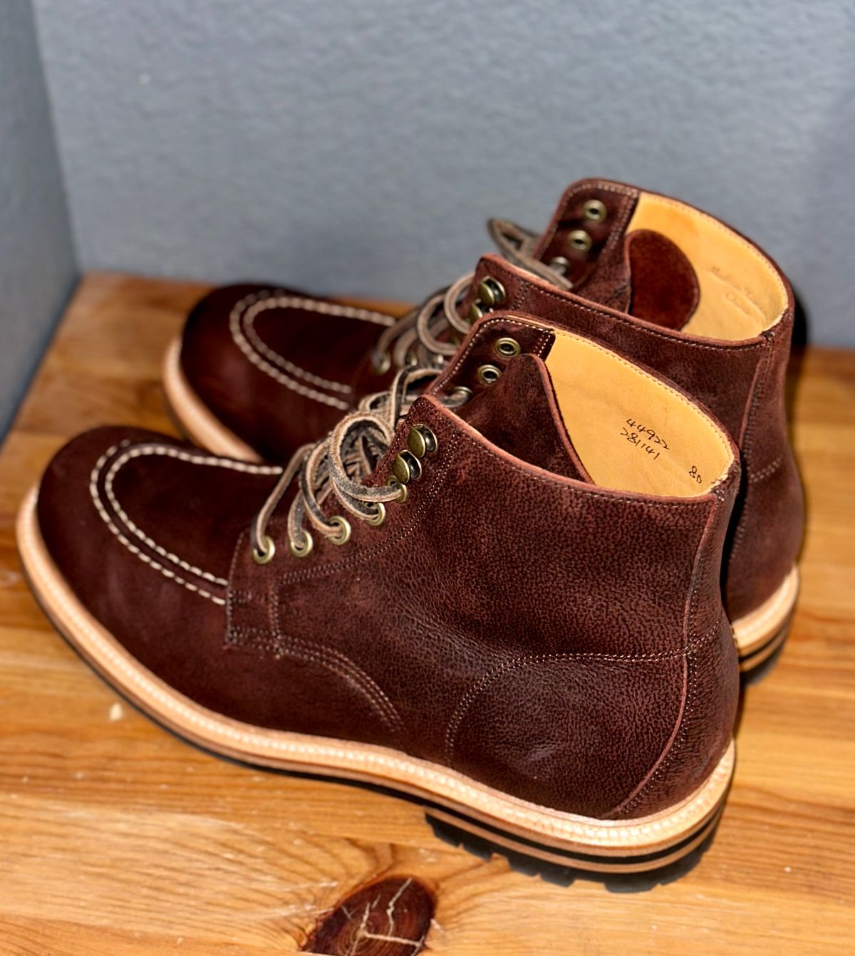 Photo by sierraStyled on August 6, 2024 of the Grant Stone Brass Boot in C.F. Stead Dark Burgundy Classic Kudu.