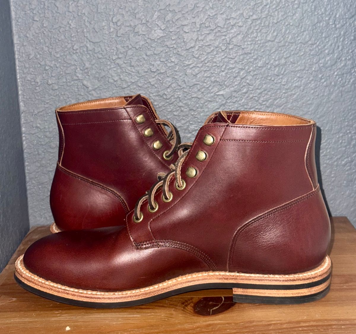 Photo by sierraStyled on October 5, 2024 of the Grant Stone Diesel Boot in Horween Color 8 Chromexcel.