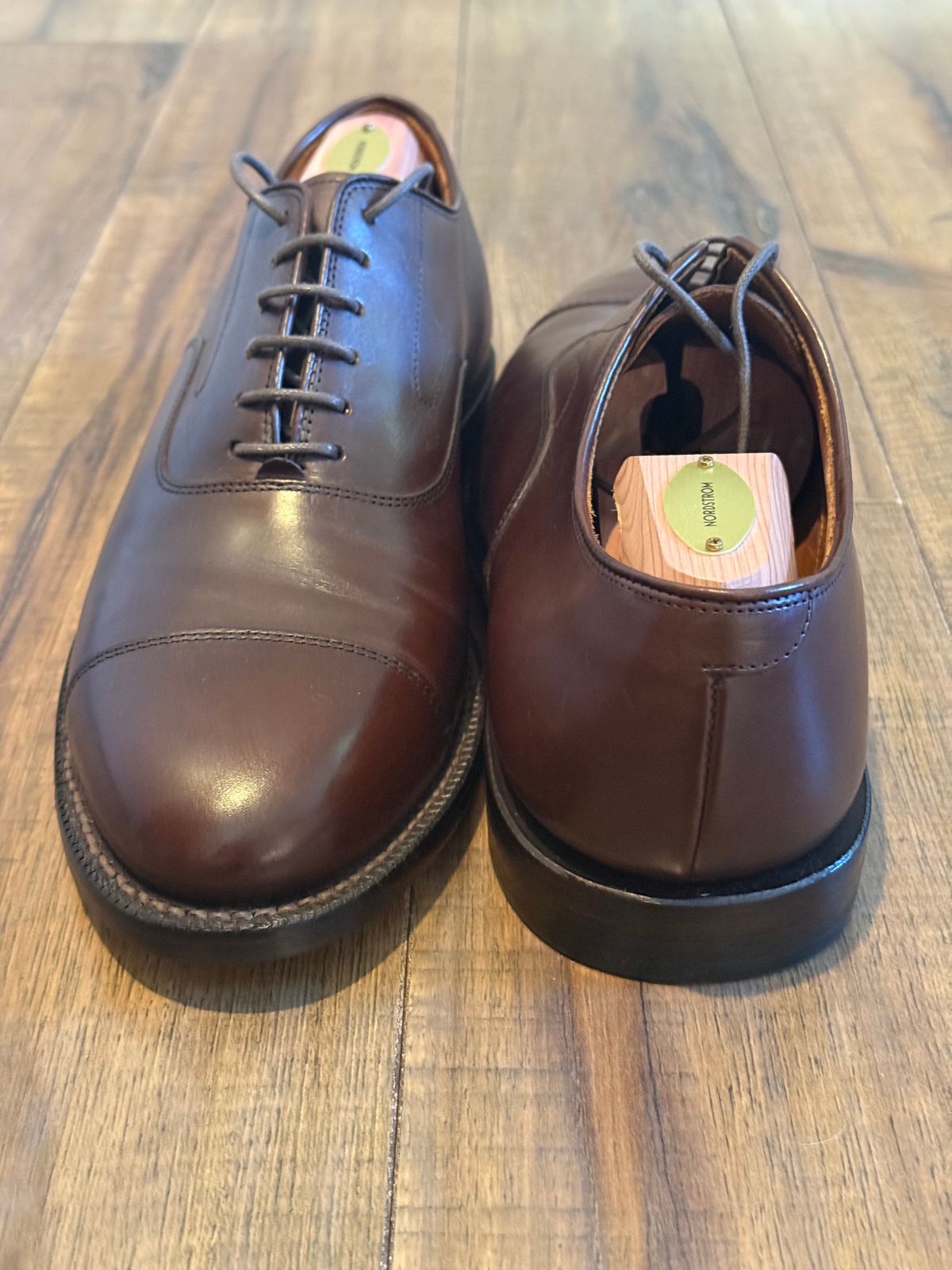 Photo by sierraStyled on April 17, 2026 of the Grant Stone Cap Toe Oxford in Tobacco Calf.