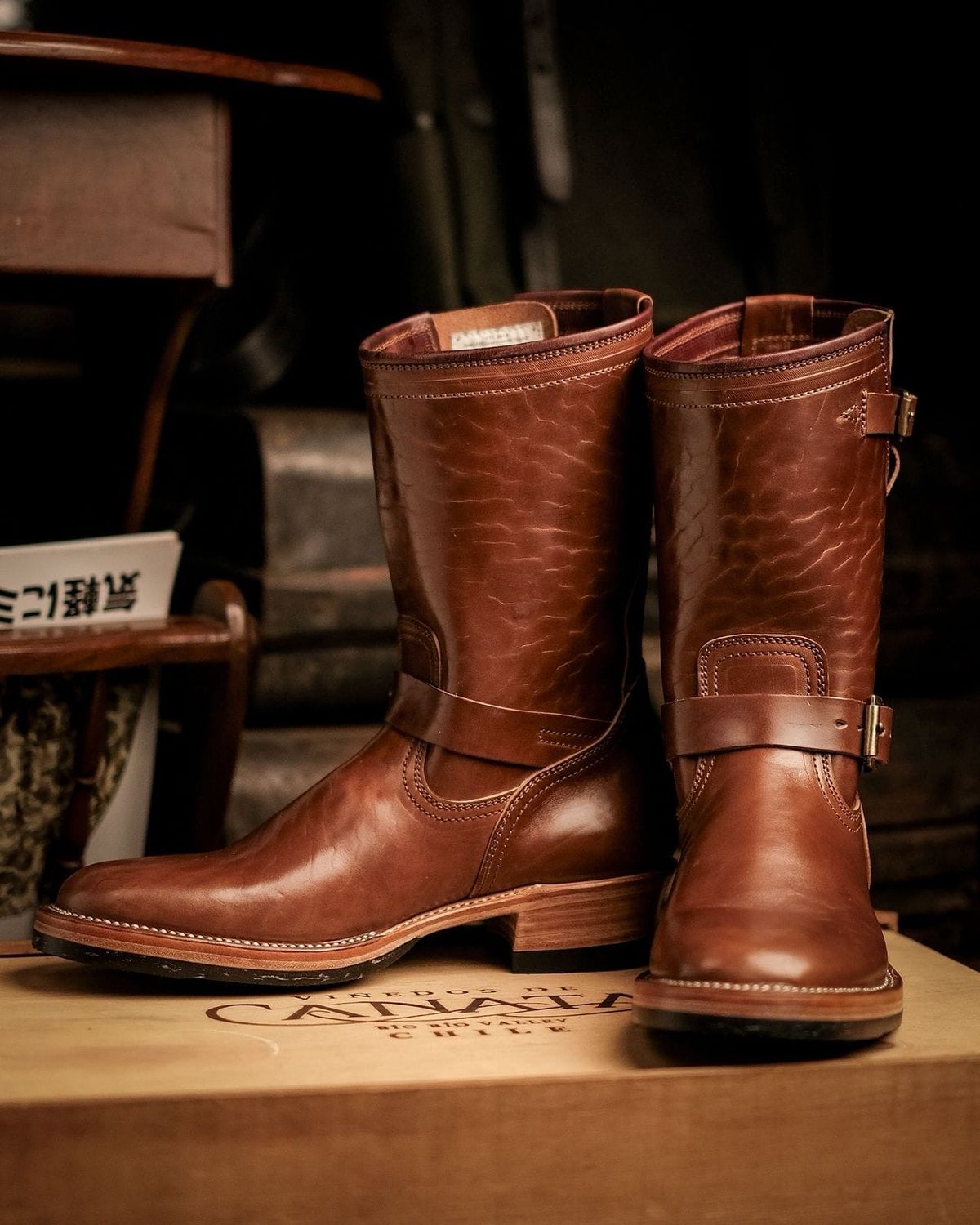 Photo by bangbenana on September 30, 2025 of the Briselblack The keeper ‘Type 3’ Engineer Boots in Maryam Toscanello TPR Horsebutt.