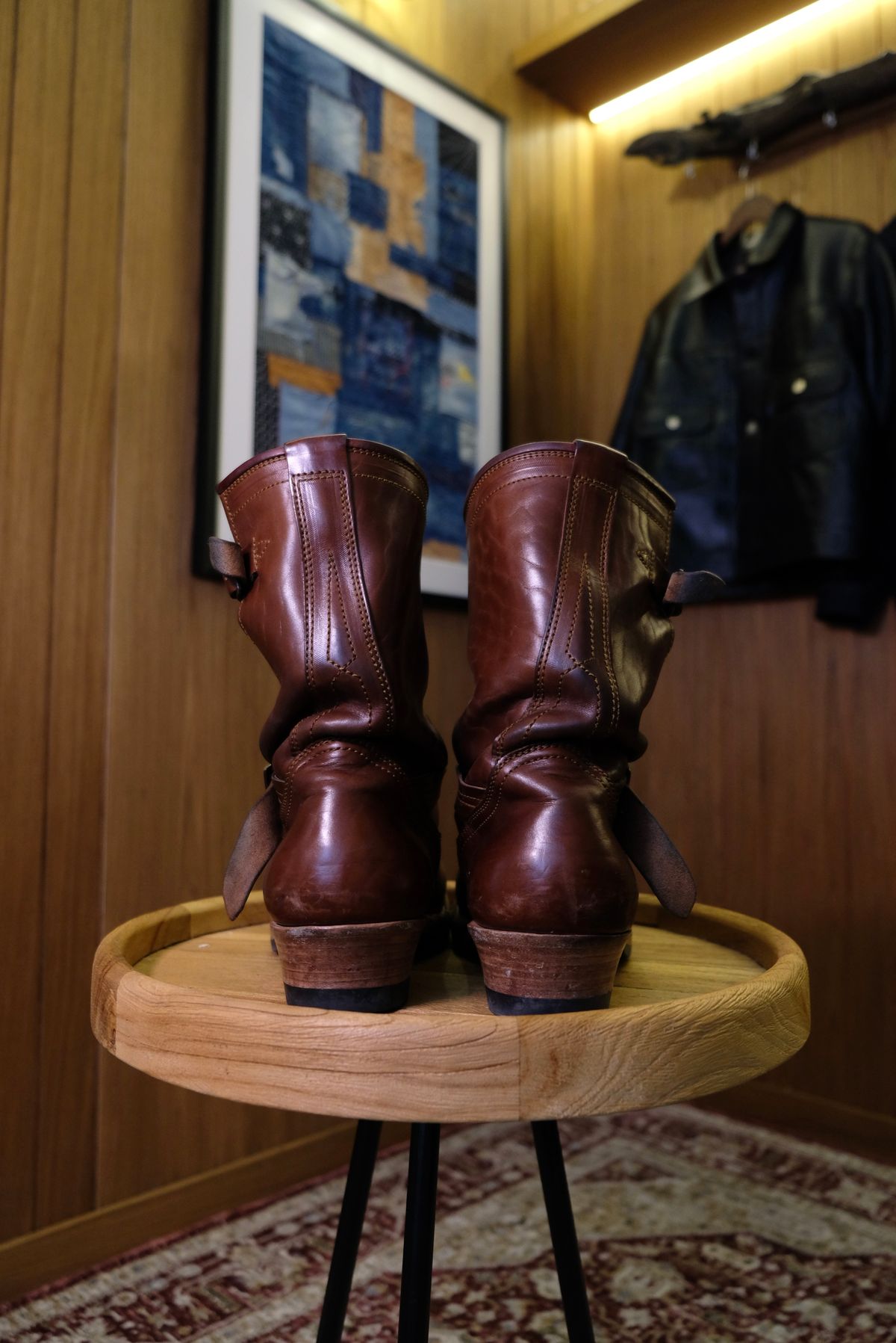 Photo by bangbenana on February 4, 2026 of the Briselblack The keeper ‘Type 3’ Engineer Boots in Maryam Toscanello TPR Horsebutt.