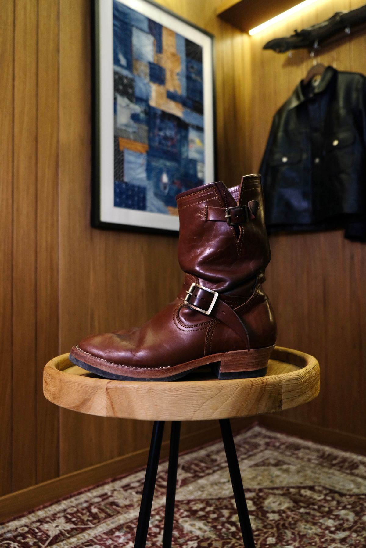 Photo by bangbenana on February 4, 2026 of the Briselblack The keeper ‘Type 3’ Engineer Boots in Maryam Toscanello TPR Horsebutt.