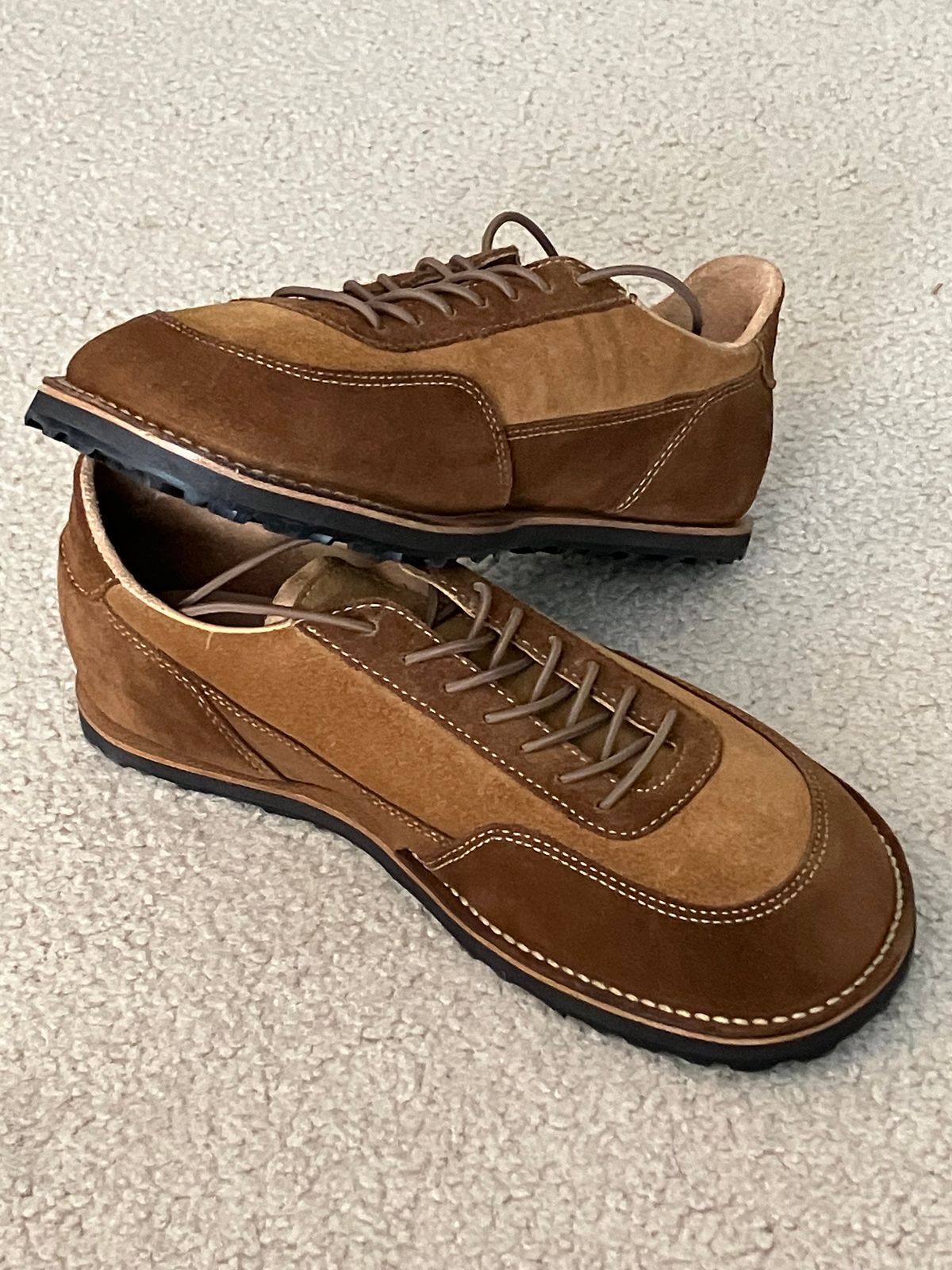 Photo by CaptainOates on March 10, 2025 of the Turriff Functional Footwear C-02 in C.F. Stead Cola Repello Calf Suede.