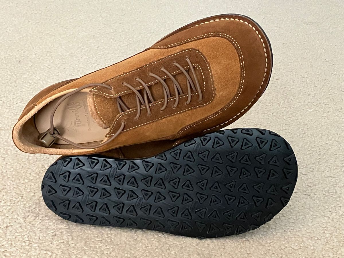 Photo by CaptainOates on March 10, 2025 of the Turriff Functional Footwear C-02 in C.F. Stead Cola Repello Calf Suede.