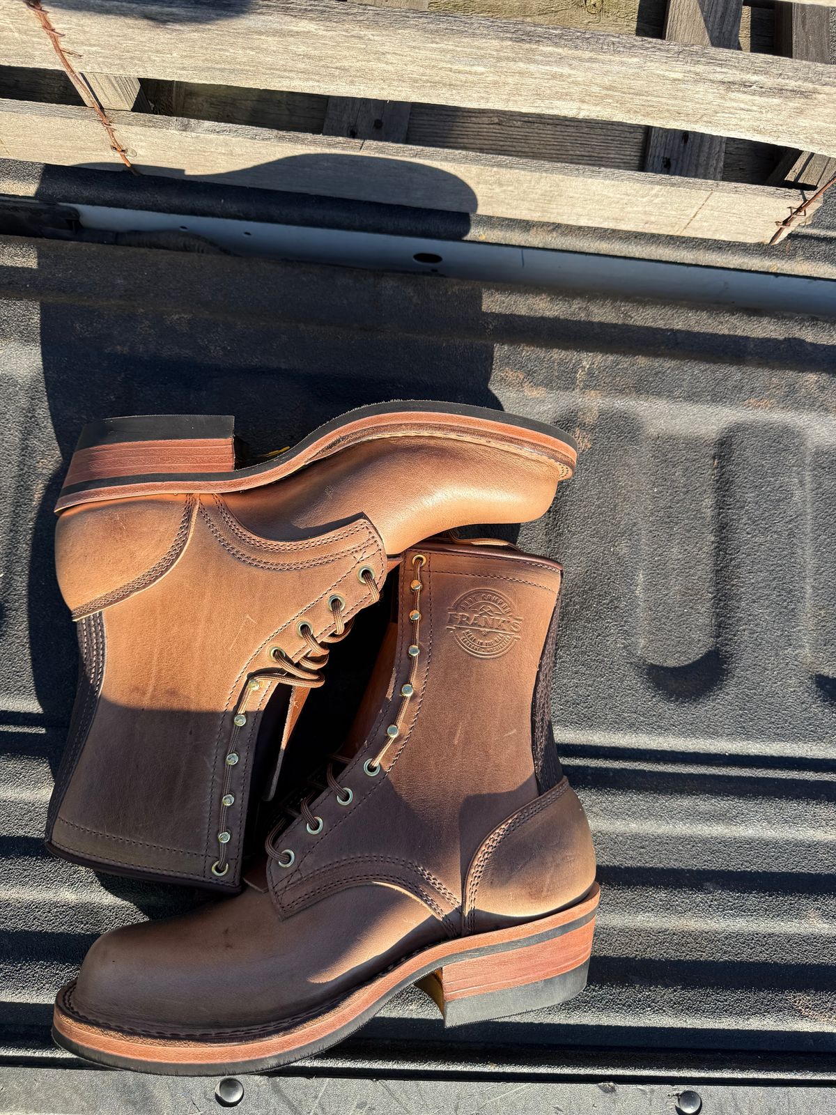 Photo by jandrescavage on October 1, 2025 of the Frank's Boots Front Range in Horween Natural Chromexcel.
