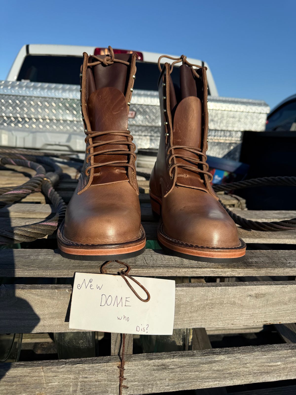 Photo by jandrescavage on October 1, 2025 of the Frank's Boots Front Range in Horween Natural Chromexcel.