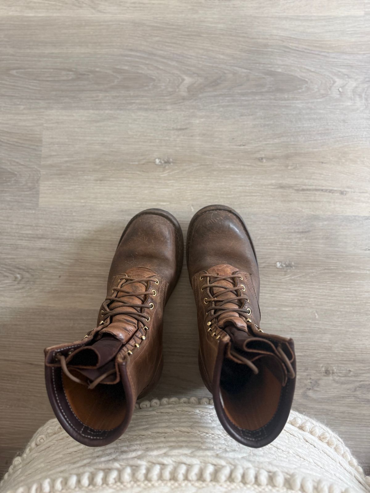 Photo by jandrescavage on January 3, 2026 of the Frank's Boots Front Range in Horween Natural Chromexcel.