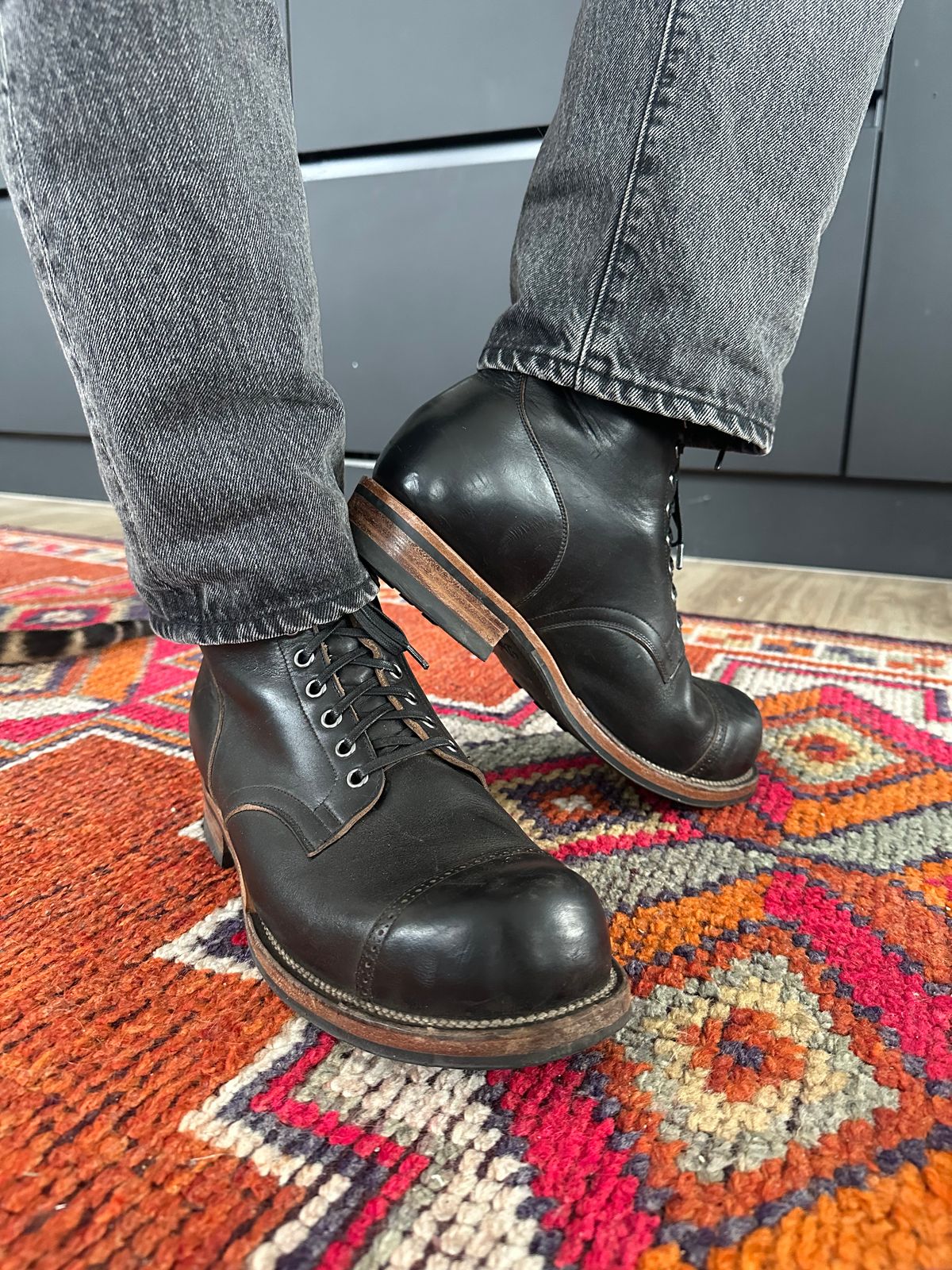 Photo by Stappert on January 3, 2026 of the Viberg Service Boot in Horween Black Chromexcel.