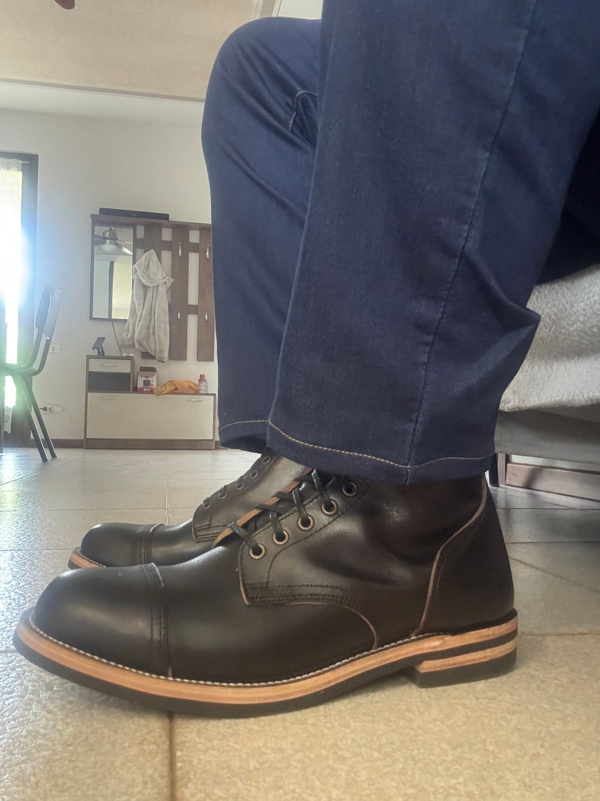 Photo by venturz on March 27, 2026 of the Luos Jiet Captoe Service Boot in Black Teacore Full Grain Cowhide.